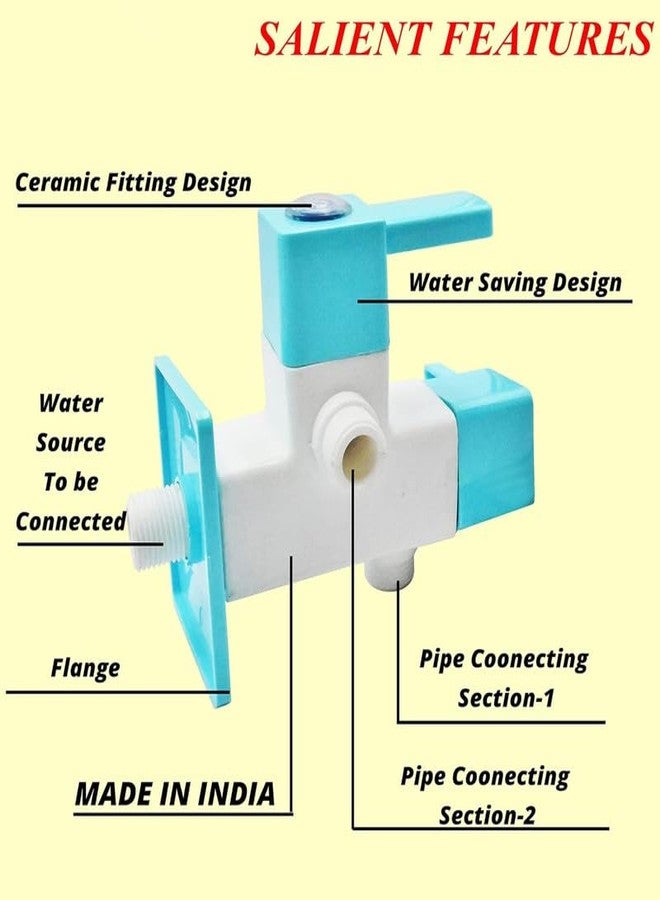 Aimko PVC Angle Valve 2-in-1 Heavy Duty Stop Cock for Bathroom Taps, Basin & Geyser | Wall Mounted White Tap with Flange | Leak-Proof Plumbing Fitting - Pack of 1 - Image 2